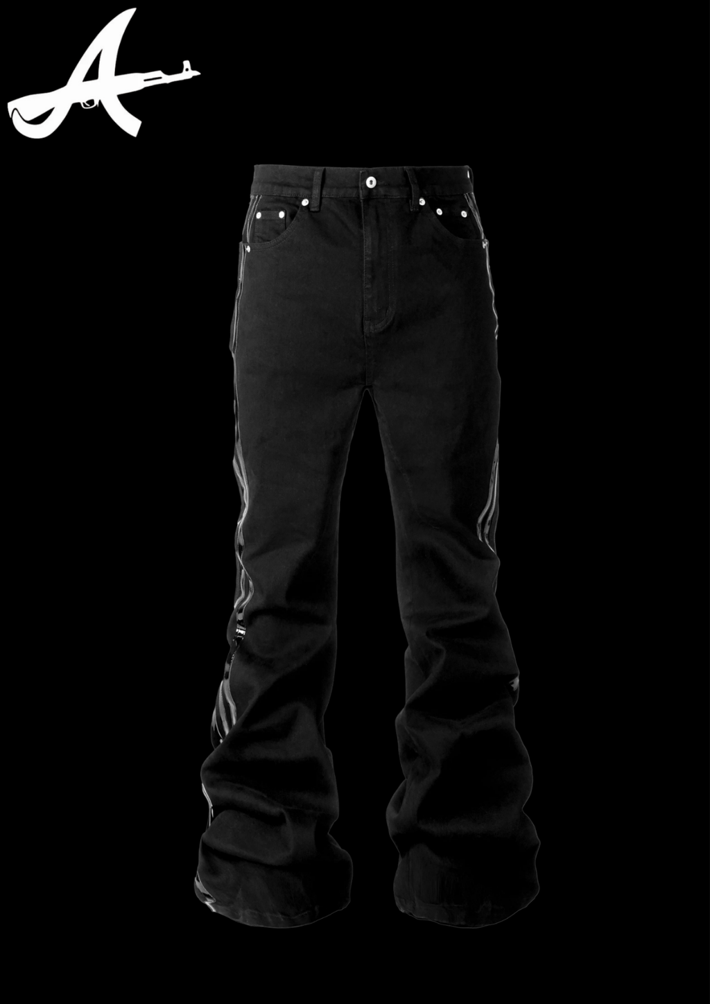 'MULTISTRIPED' FLARED JEANS