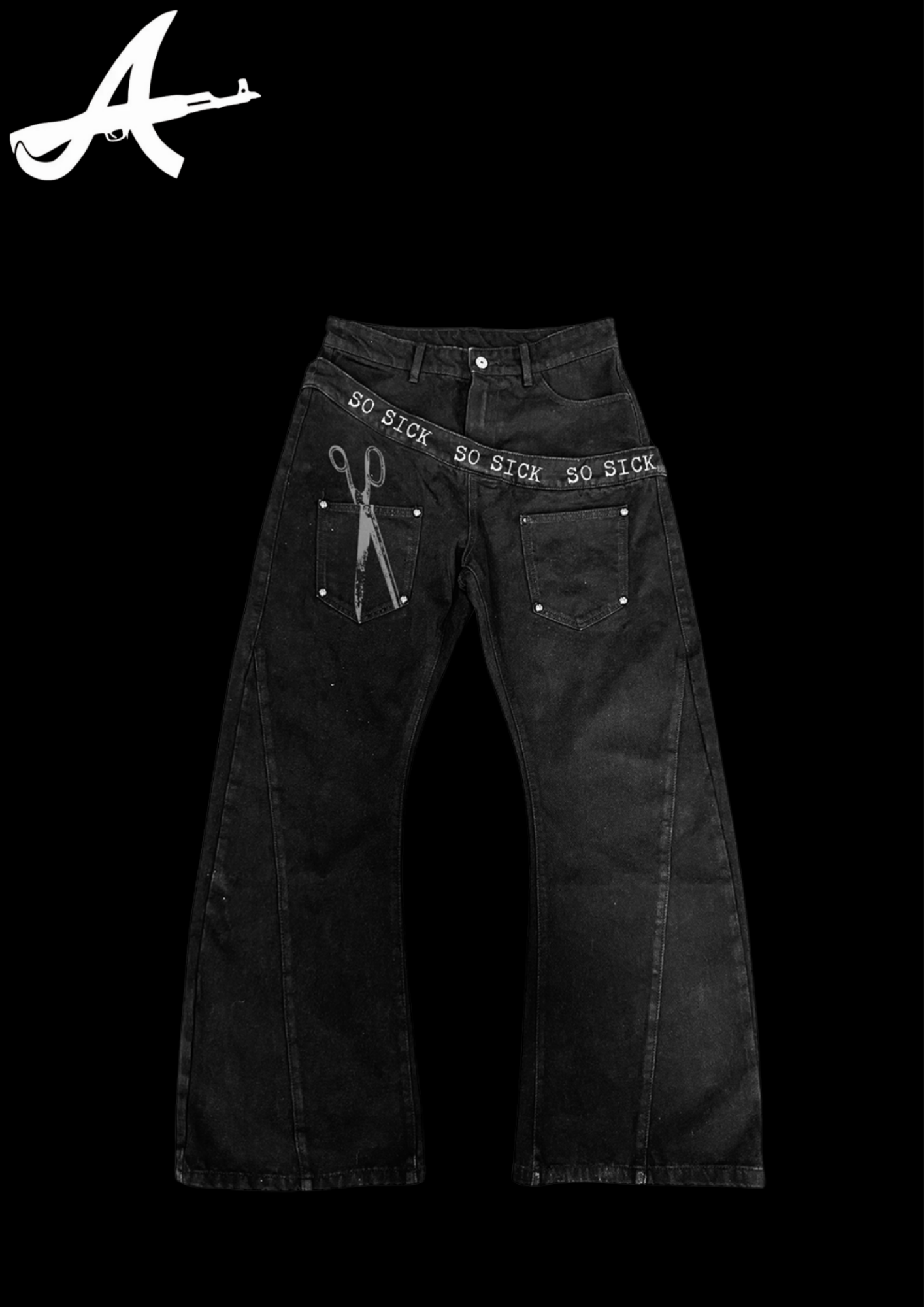 'SO SICK' FLARED DENIM