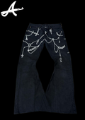 'CHAINS' FLARED JEANS