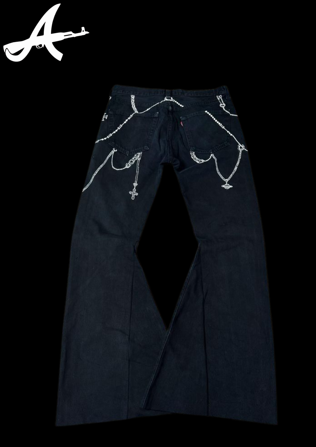 'CHAINS' FLARED JEANS