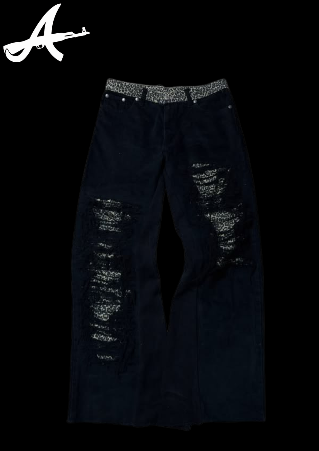 'LEOPARD' FLARED JEANS